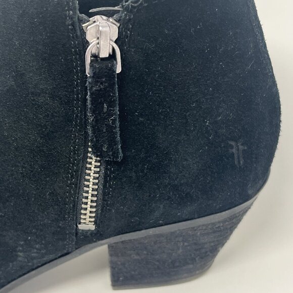 Frye Judith ankle boots 9.5 booties black suede double zipper women - Picture 7 of 13
